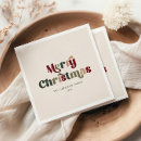 Search for retro christmas napkins Typography