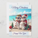 Search for snowman on beach christmas cards Sun