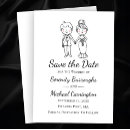 Search for bride and groom cartoon invitations Whimsical