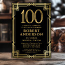 Search for surprise 100th birthday invitations Black