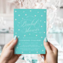 Search for teal blue bridal shower invitations Script typography