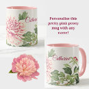 Search for pink peonies mugs Watercolor