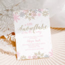 Search for pink snowflake baby shower invitations Glitter