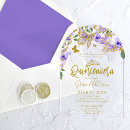 Search for purple gold butterflies invitations Watercolor