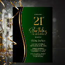 Search for gold and green birthday invitations Black