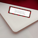 Search for red white check return address labels Plaid