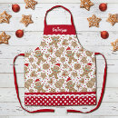 Search for cute gingerbread man aprons Red