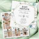 Search for square horizontal baby shower invitations Greenery