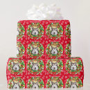 Search for cat dog christmas wrapping paper Red