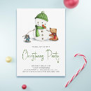 Search for snowman christmas invitations Green