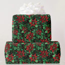Search for father christmas wrapping paper Poinsettia