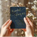 Search for dark blue bridal shower invitations Typography