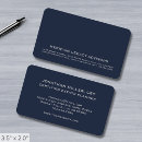 Search for information business cards Navy blue