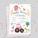 Search for farm baby girl shower invitations Tractor