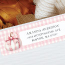 Search for pink gingham return address labels Modern