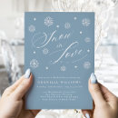Search for snow in love bridal shower invitations Dusty blue