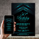 Search for teal 50th birthday invitations Turquoise