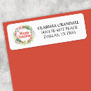 Search for wreaths return address labels Holly