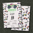 Search for kids monster truck birthday invitations Cute