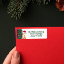 Search for santa hat return address labels Green