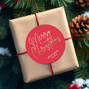 Search for red gold stickers Merry christmas