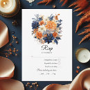 Search for blue and orange wedding rsvp cards Watercolor
