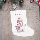 Search for snowman christmas stockings Pink