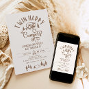 Search for happy camper 1st birthday invitations Forest