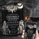 Search for costumes and cocktails halloween invitations Gothic skull party