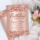 Search for rose gold 30th birthday invitations Glitter