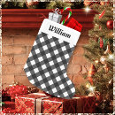 Search for black and white check christmas stockings Country