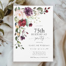 Search for floral 75th birthday invitations Adult birthday party