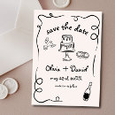Search for quirky wedding save the dates Hand drawn