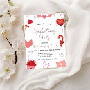 Search for valentine 1st birthday invitations Red