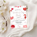 Search for valentine 1st birthday invitations Red