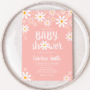 Search for rectangle daisy baby shower invitations Simple