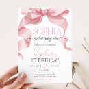 Search for pink bow invitations Girl