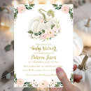Search for autumn floral baby shower invitations White pumpkin