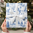 Search for toile christmas wrapping paper Vintage french