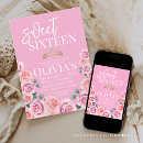 Search for tiara sweet 16 invitations Glitter