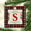 Search for red and black plaid christmas tree decorations Festive