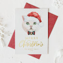 Search for white cat christmas cards Watercolor