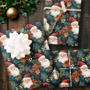 Search for vintage santa wrapping paper Blue