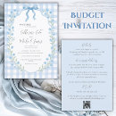 Search for blue gingham wedding invitations Vintage
