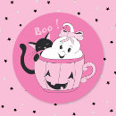 Search for spooky black cat stickers Pink