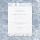 Search for blue border wedding invitations Blue and white
