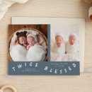 Search for twins birth announcement cards Twice blessed