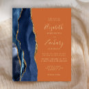 Search for navy blue and burnt orange wedding invitations Modern