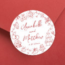 Search for red wedding stickers Red and white