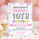 Search for 10 years old girl birthday invitations Modern